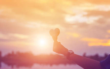 hands-shape for the Sun.の写真素材