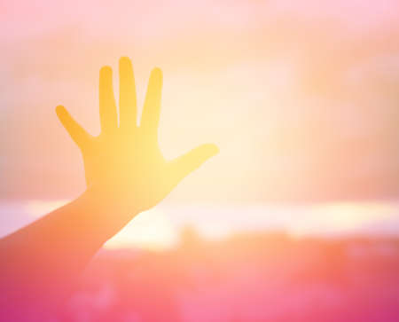 hands-shape for the Sun.の写真素材