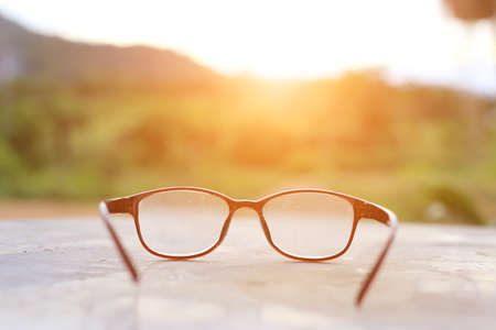 Black Eye Glasses on green grass