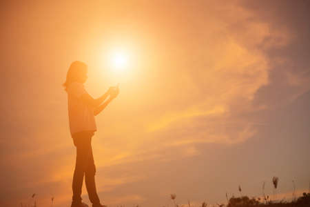 Sad and depressed woman aloneの写真素材