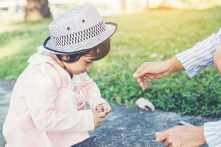 Portrait of adorable little girlの写真素材
