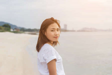 Woman at beachの写真素材