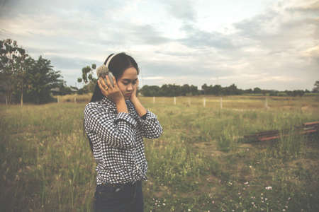 Portrait of Young Asian Womanの写真素材