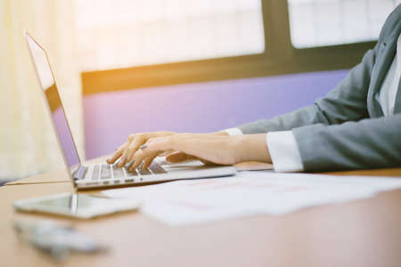 hand control on a laptop touchpadの写真素材