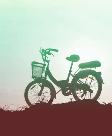beautiful silhouette of bicycle