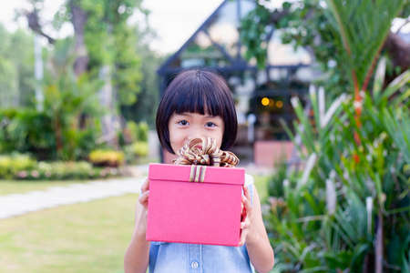 Giving a gift to someone specialの写真素材