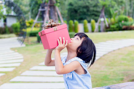 Giving a gift to someone specialの写真素材