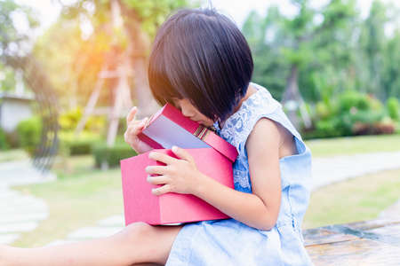 Giving a gift to someone specialの写真素材