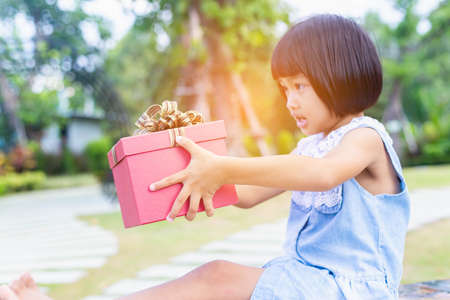 Giving a gift to someone specialの写真素材