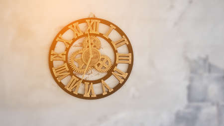 Clock on brick wallの写真素材