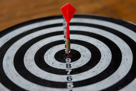 Photo darts that stick to the target, Concept to target marketing or in the way business, The businesses must have a goal the driving force, In order to succeed.の写真素材