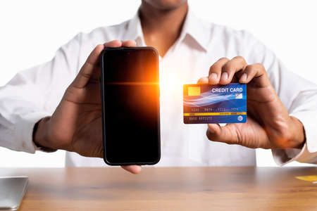 Online payment and shopping conceptsの写真素材