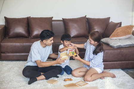 happy family playing at home,Mom and baby are happiness coexistence,happy family concept and...