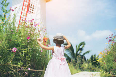 Smiling beautiful girl portrait stock photoの写真素材