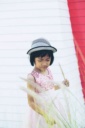 Smiling beautiful girl portrait stock photoの写真素材