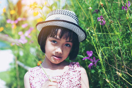 Smiling beautiful girl portrait stock photoの写真素材