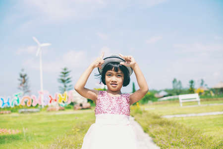 Smiling beautiful girl portrait stock photoの写真素材