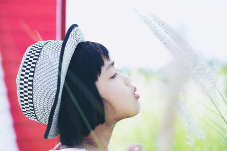 Smiling beautiful girl portrait stock photoの写真素材