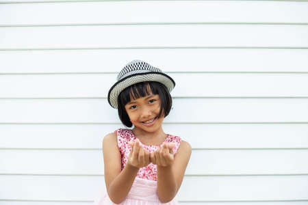 Smiling beautiful girl portrait stock photoの写真素材