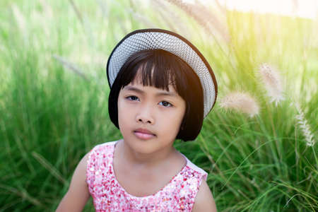 Smiling beautiful girl portrait stock photoの写真素材