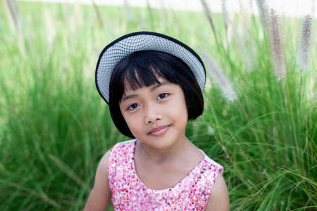 Smiling beautiful girl portrait stock photoの写真素材