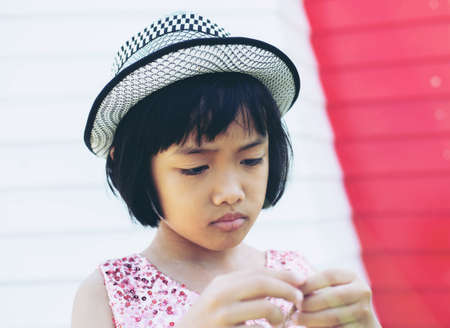 Smiling beautiful girl portrait stock photoの写真素材