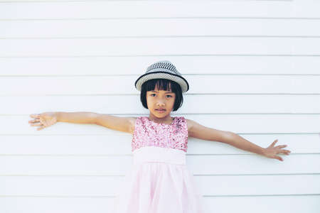 Smiling beautiful girl portrait stock photoの写真素材