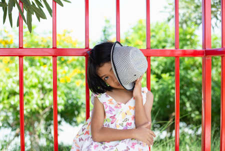 Smiling beautiful girl portrait stock photoの写真素材