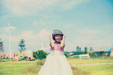 Smiling beautiful girl portrait stock photoの写真素材