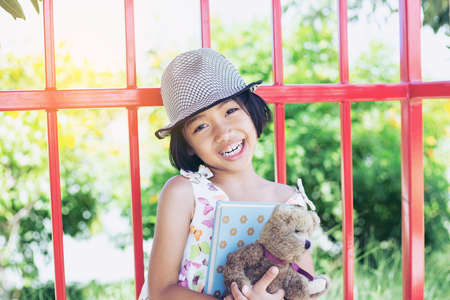 Smiling beautiful girl portrait stock photoの写真素材