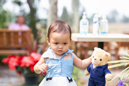 Girl with bright smile beautiful teeth happy eyes.の写真素材