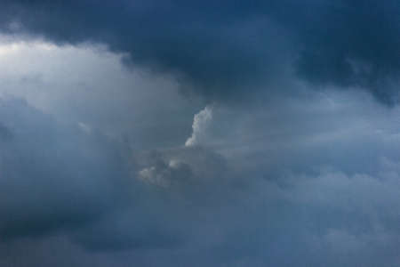 In the evening, the sky was very thick with many clouds. The clouds enclosed the sky as if there was...