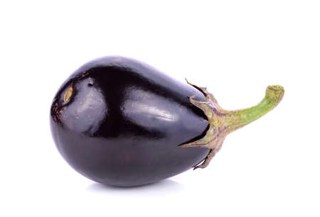 Fresh purple eggplant isolated on white backgroundの写真素材