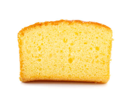 Butter cake isolated on white backgroundの写真素材