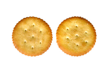 crackers or biscuits on white