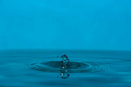 drop of clean blue waterの写真素材