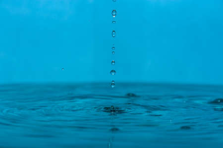 drop of clean blue waterの写真素材