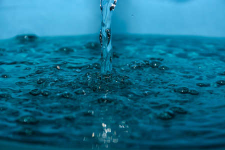 drop of clean blue waterの写真素材