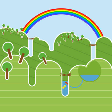 Background made of circles with rainbowのイラスト素材