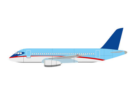 Airliner superjet 100 on white backgroundのイラスト素材