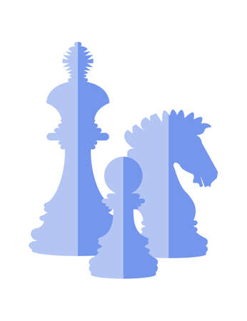 Chess blue icon on white backgroundのイラスト素材