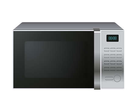 Gray microwave oven isolated on white backgroundのイラスト素材