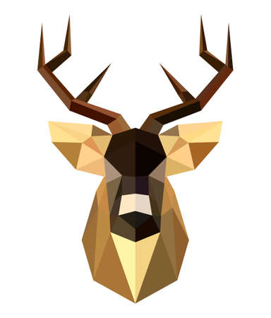 Abstract deer head on a white backgroundのイラスト素材