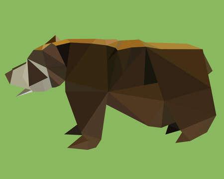 Bear of the triangles on a green backgroundのイラスト素材