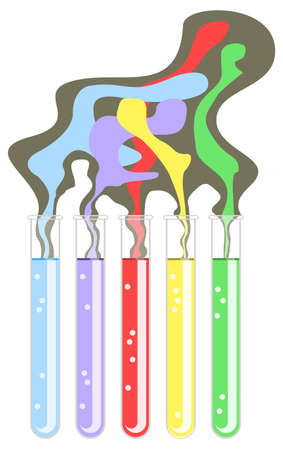 Tubes filled with steam on white backgroundのイラスト素材