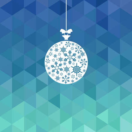 Blue background with New Year's ballのイラスト素材