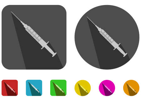 Multicolored set icons with syringeのイラスト素材