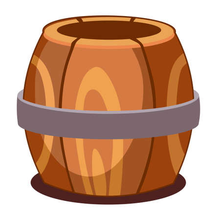 Wooden barrel on a white backgroundのイラスト素材