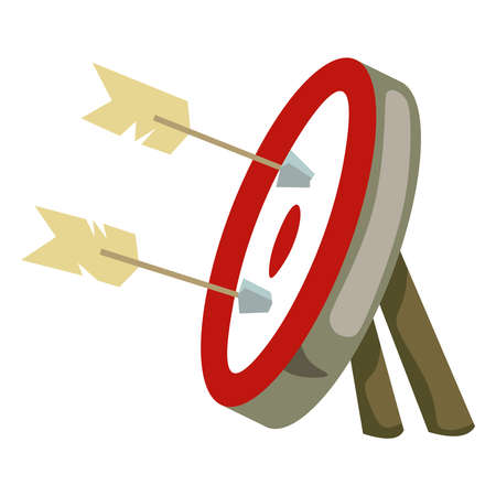 Red target with arrows on a white backgroundのイラスト素材