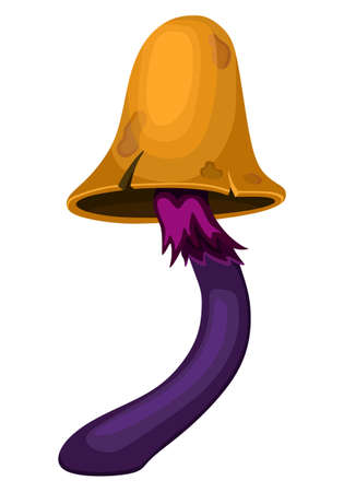 Yellow mushroom on a white backgroundのイラスト素材